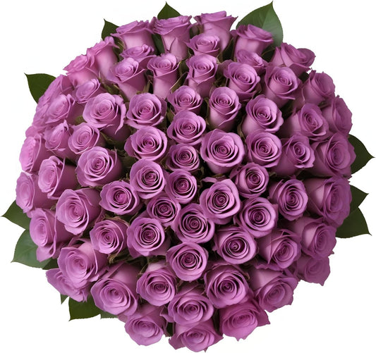 100 Fresh-Cut Purple Roses